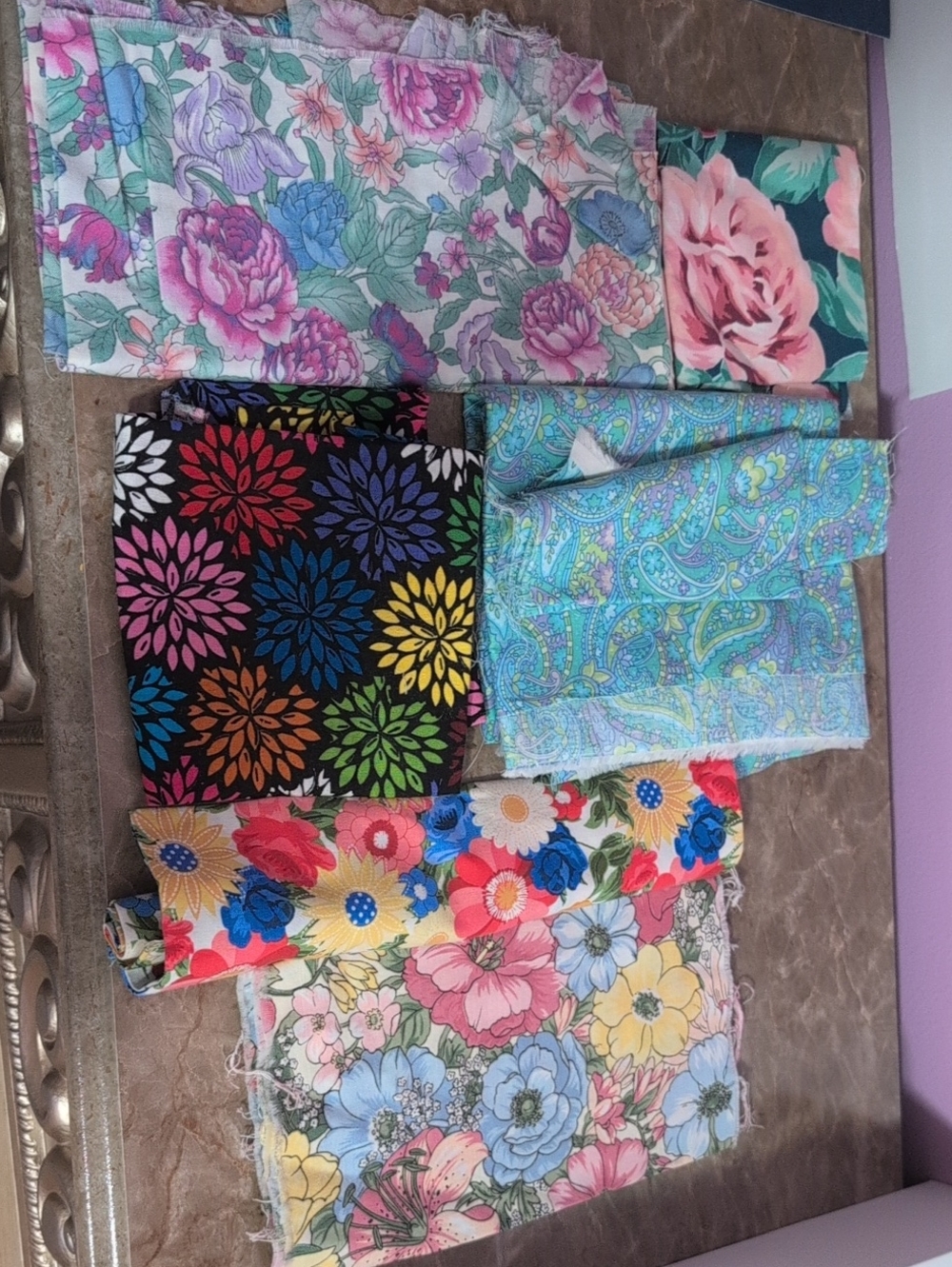 Assorted Floral and Patterned Cotton Fabric Bundle - Multicolor